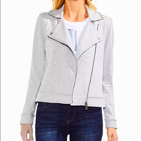 Vince Camuto Jackets & Blazers - Vince Camuto French Terry Asymmetrical Zip Moto Jacket